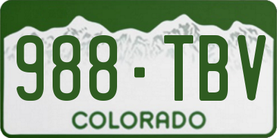 CO license plate 988TBV