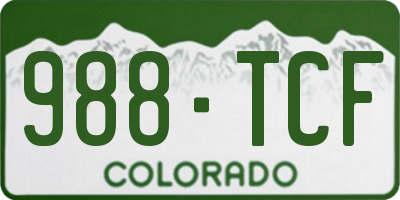 CO license plate 988TCF