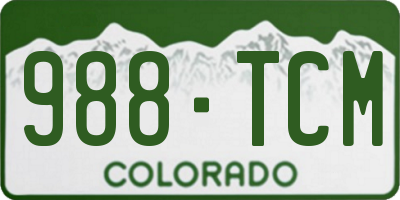 CO license plate 988TCM
