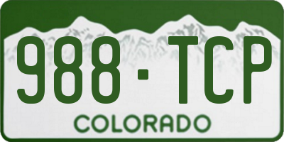 CO license plate 988TCP