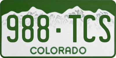 CO license plate 988TCS