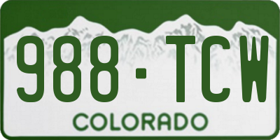 CO license plate 988TCW