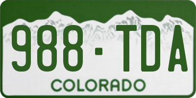 CO license plate 988TDA