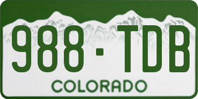 CO license plate 988TDB