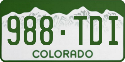 CO license plate 988TDI