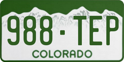 CO license plate 988TEP