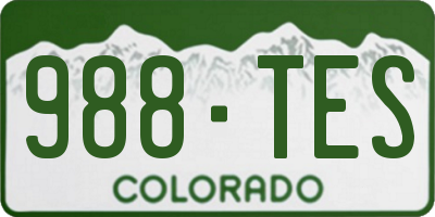 CO license plate 988TES