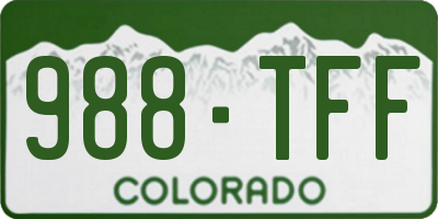 CO license plate 988TFF