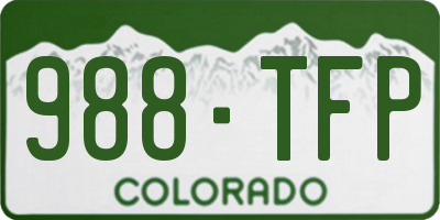 CO license plate 988TFP