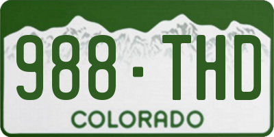 CO license plate 988THD