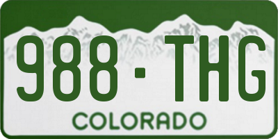 CO license plate 988THG