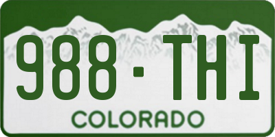 CO license plate 988THI