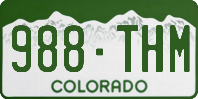 CO license plate 988THM