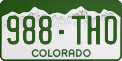 CO license plate 988THO