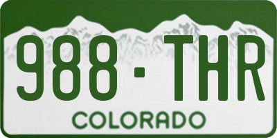 CO license plate 988THR