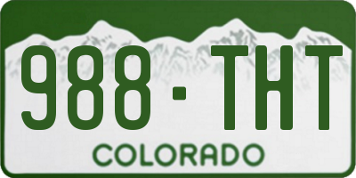 CO license plate 988THT