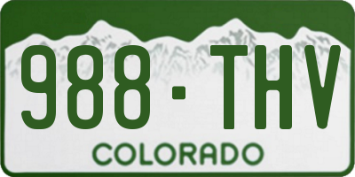 CO license plate 988THV