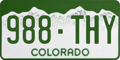CO license plate 988THY