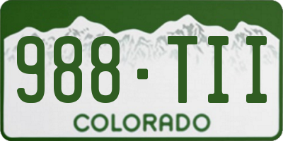 CO license plate 988TII