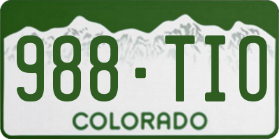 CO license plate 988TIO