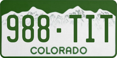 CO license plate 988TIT