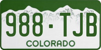 CO license plate 988TJB