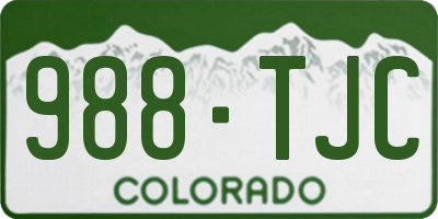 CO license plate 988TJC