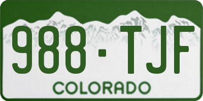 CO license plate 988TJF