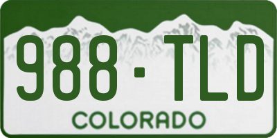 CO license plate 988TLD