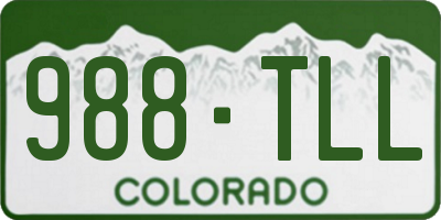 CO license plate 988TLL