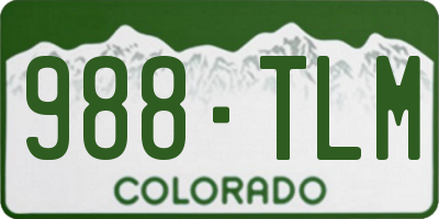 CO license plate 988TLM