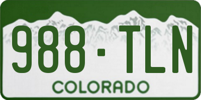 CO license plate 988TLN