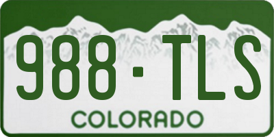 CO license plate 988TLS