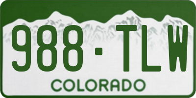 CO license plate 988TLW