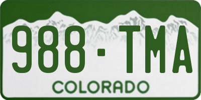 CO license plate 988TMA