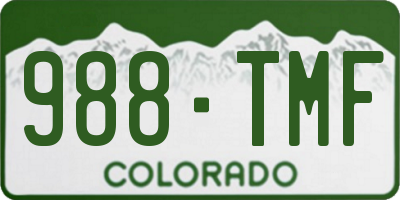 CO license plate 988TMF