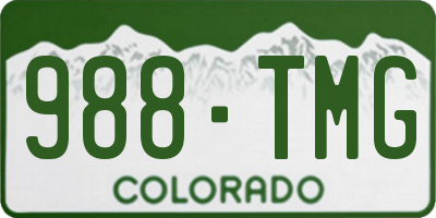 CO license plate 988TMG