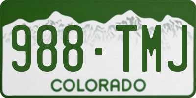 CO license plate 988TMJ