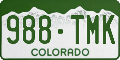 CO license plate 988TMK