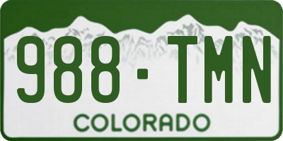 CO license plate 988TMN