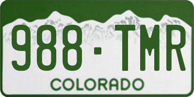 CO license plate 988TMR