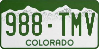 CO license plate 988TMV