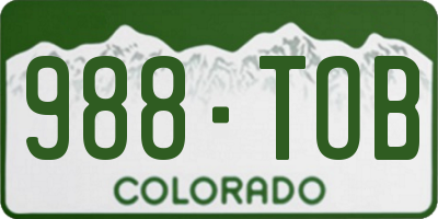 CO license plate 988TOB