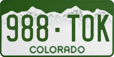CO license plate 988TOK