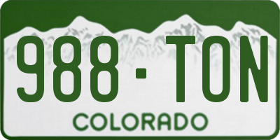 CO license plate 988TON