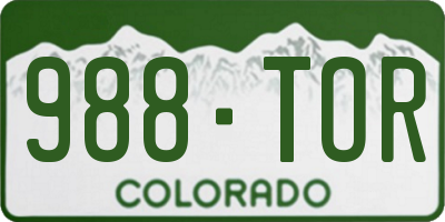 CO license plate 988TOR