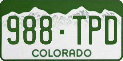CO license plate 988TPD