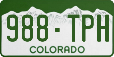 CO license plate 988TPH