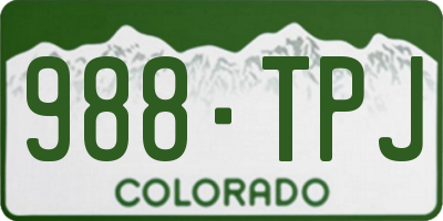 CO license plate 988TPJ