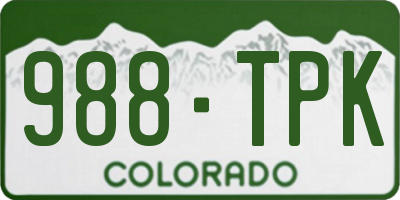 CO license plate 988TPK